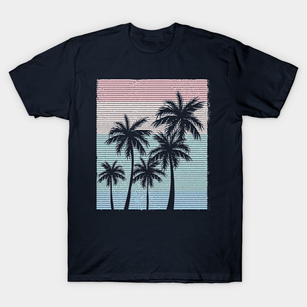 Palm Tree Tropical Beach Pastel Color Vacation T-Shirt by CreativeSalek